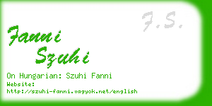 fanni szuhi business card